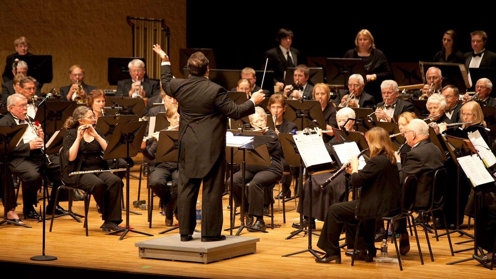 Dr. Scott Humphries conducts the Fort Wayne Area Community Band. The band’s spring concert, Beyond the Stars, will be Tuesday, May 2, at PFW Music Center.