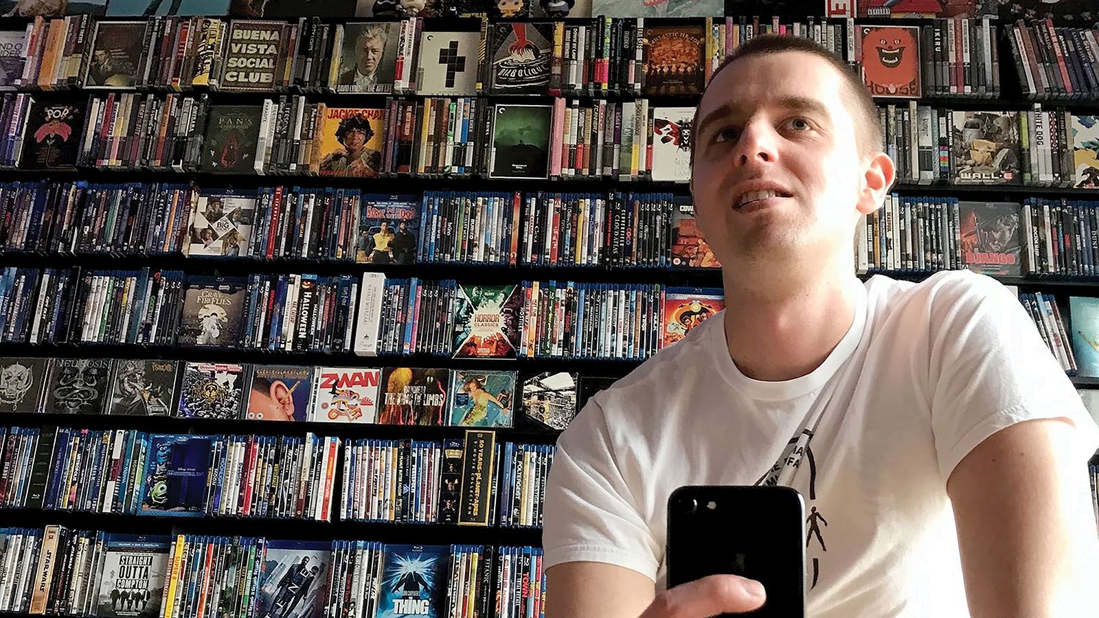 Cinephile Collin McCallister sports an impressive collection of about 1,500 albums and 1,500 movies.