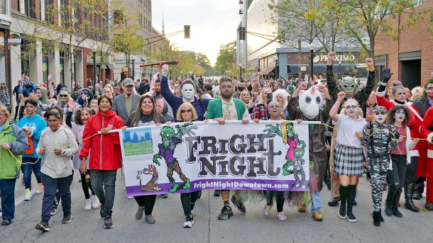 The Zombie Walk during Fright Night is a highlight of the Halloween season.