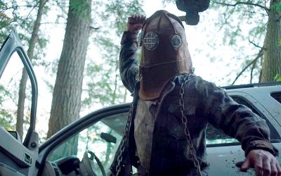 Ry Barrett portrays a zombified madman on a killing spree in the new slasher film In a Violent Nature.
