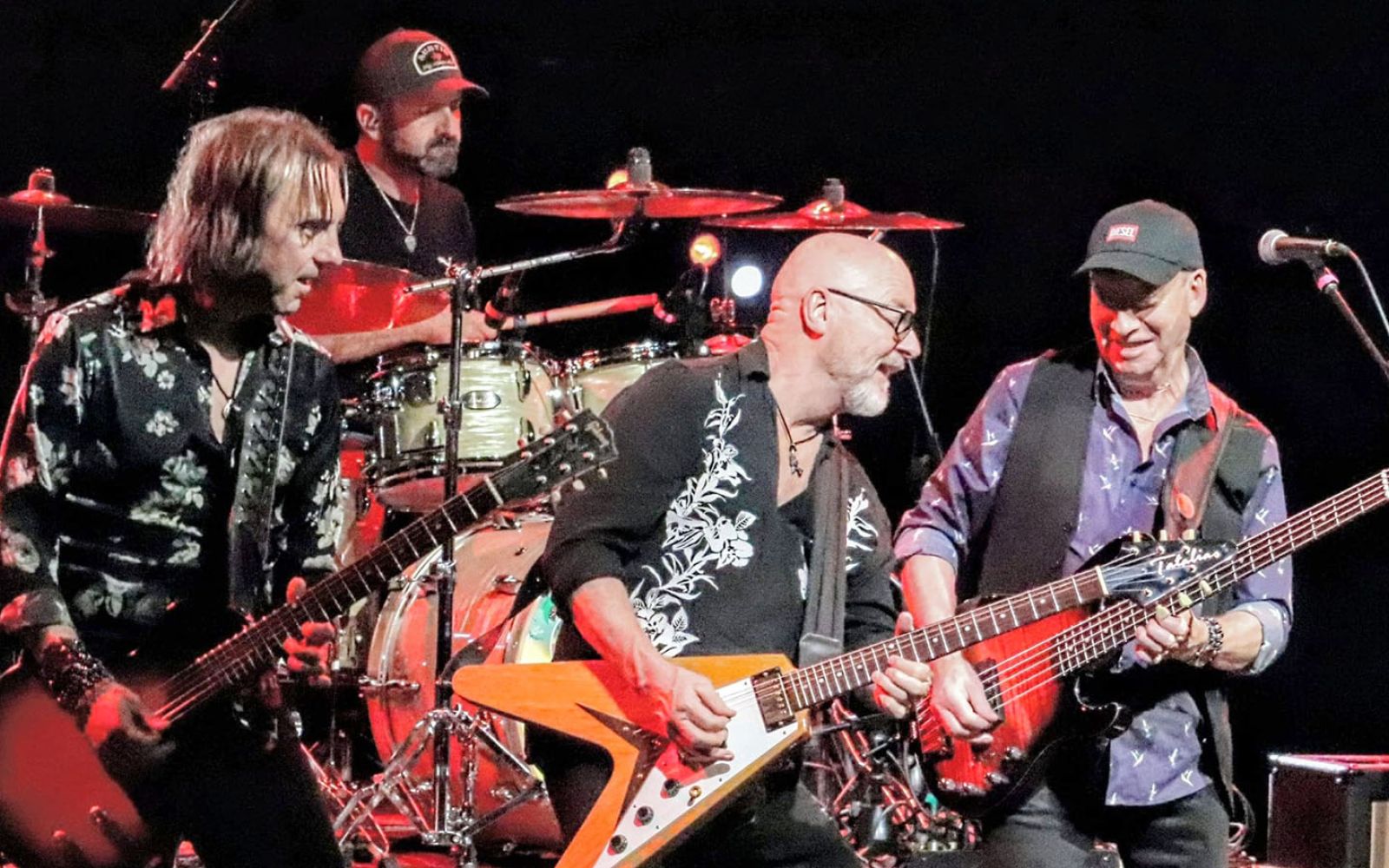 Founding member Andy Powell, front center, will be joined by Mark Abrahams, left, Bob Skeat, right, and Mike Truscott, back, when Wishbone Ash bring their Wish List Tour to Baker Street Centre on Thursday, Nov. 21.