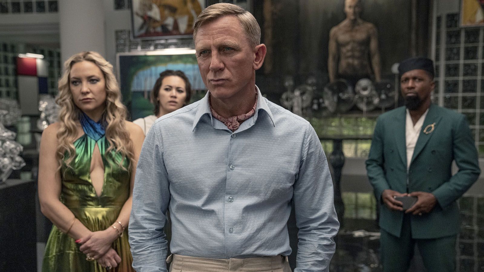 Daniel Craig reprises his role as Benoit Blanc in Rian Johnson’s Glass Onion: A Knives Out Mystery.