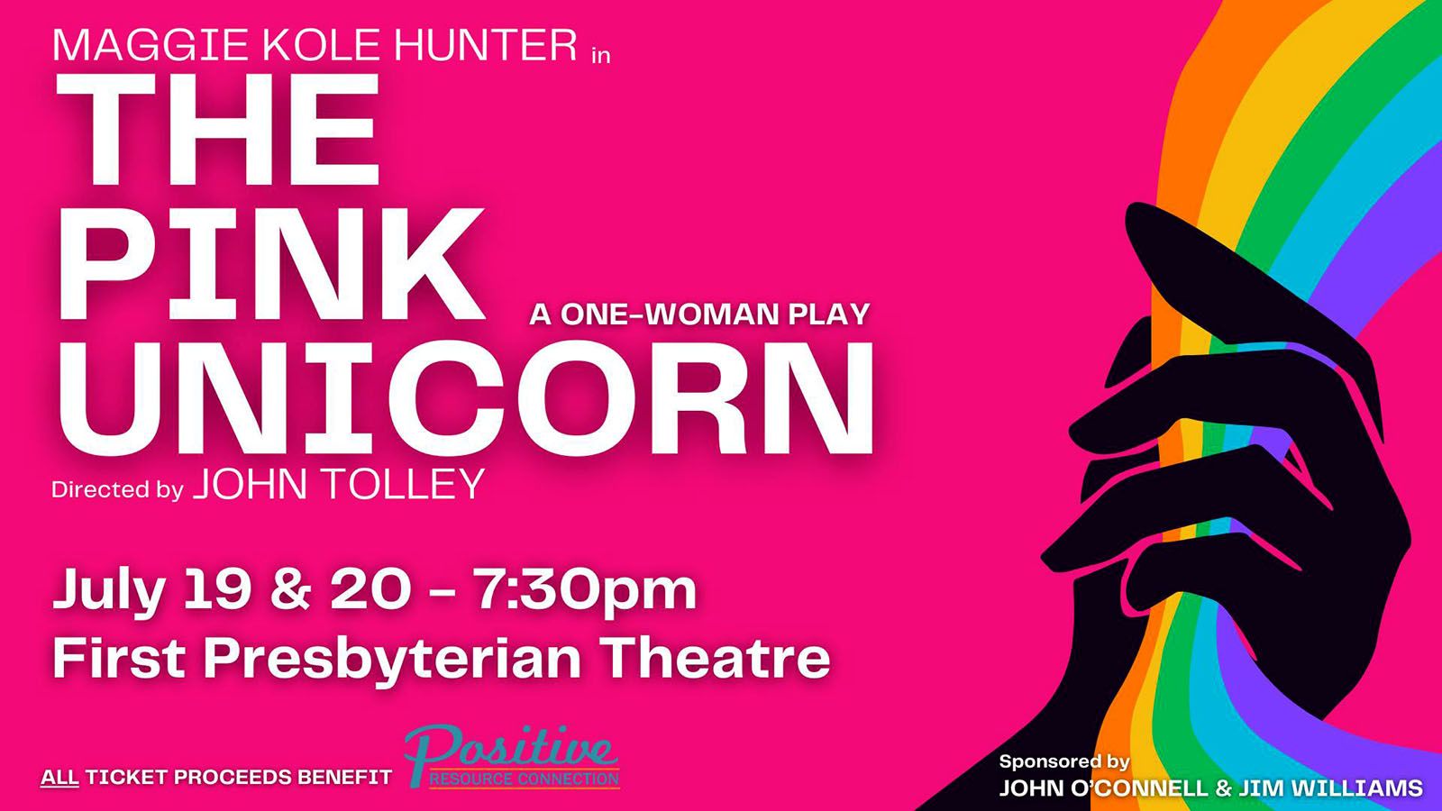 The one-woman show "The Pink Unicorn" will be put on Friday-Saturday, July 19-20, at First Presbyterian Theater.