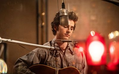 Timothée Chalamet portrays Bob Dylan in the biopic A Complete Unknown.