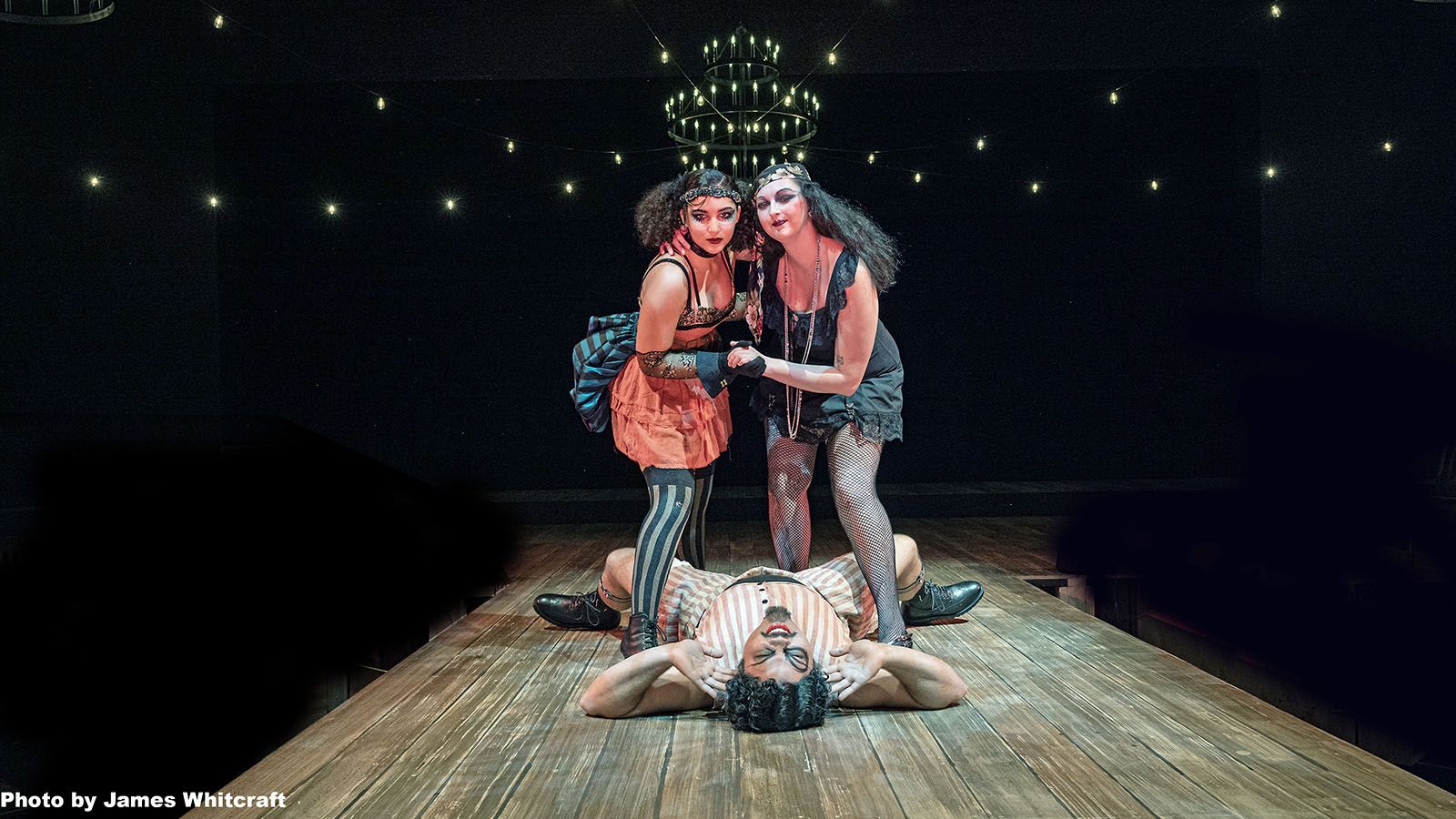 Purdue University Fort Wayne’s upcoming production of Cabaret at Williams Theatre stars, from left, Tailor Grant, Jackson McKinney, and Grace Ludlow.