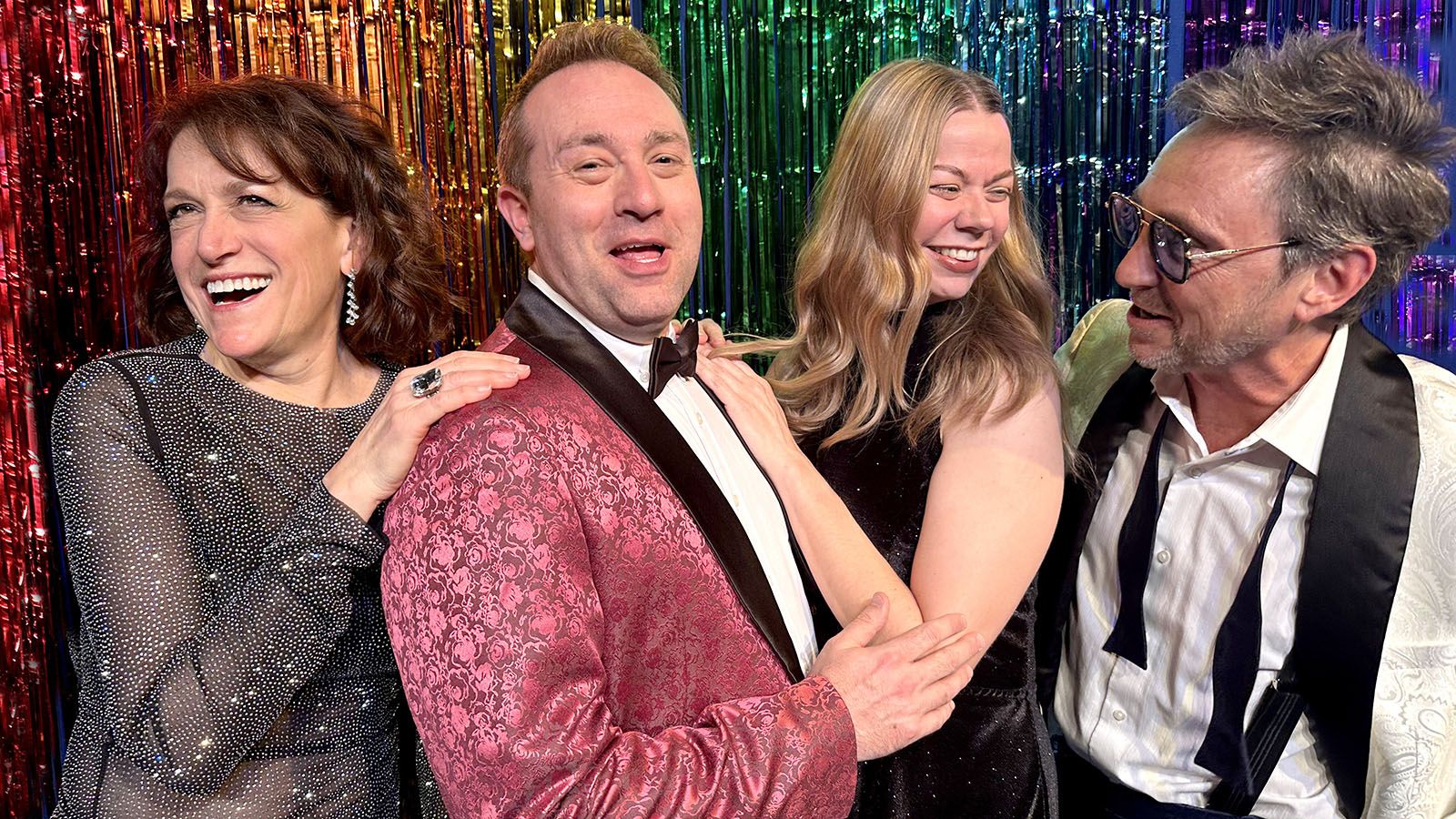Portraying Broadway actors in the upcoming show The Prom, a collaboration between Fort Wayne Youtheatre and First Presbyterian Theater, will be, from left, Amy Ross, Chris Rasor, Heather Closson, and Todd Frymier.