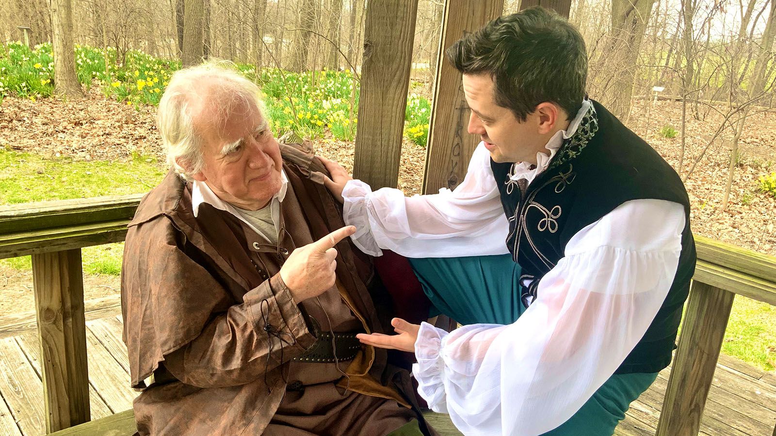 A portion of Fort Wayne Philharmonic’s performance of Beethoven with Philippe Quint on Saturday, April 13, will include scenes from William Shakespeare’s Falstaff, incorporating local actors, including Bob Haluska, left, and Kevin Torwelle.