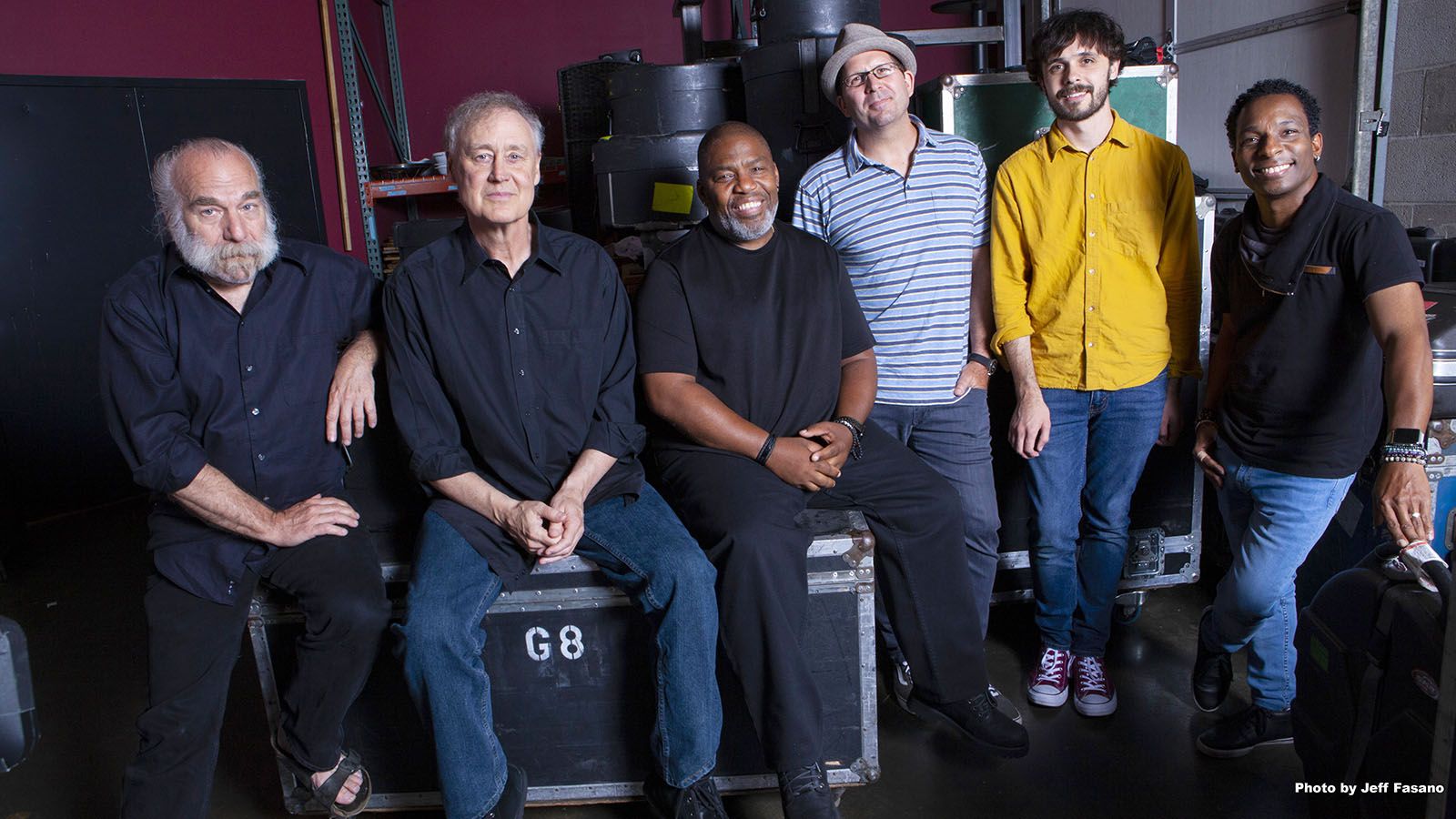Bruce Hornsby & The Noisemakers will be at The Clyde Theatre on Sunday, Sept. 17. From left are J.T. Thomas, Bruce Hornsby, J.V. Collier, Gibb Droll, John Mailander, and Chad Wright.