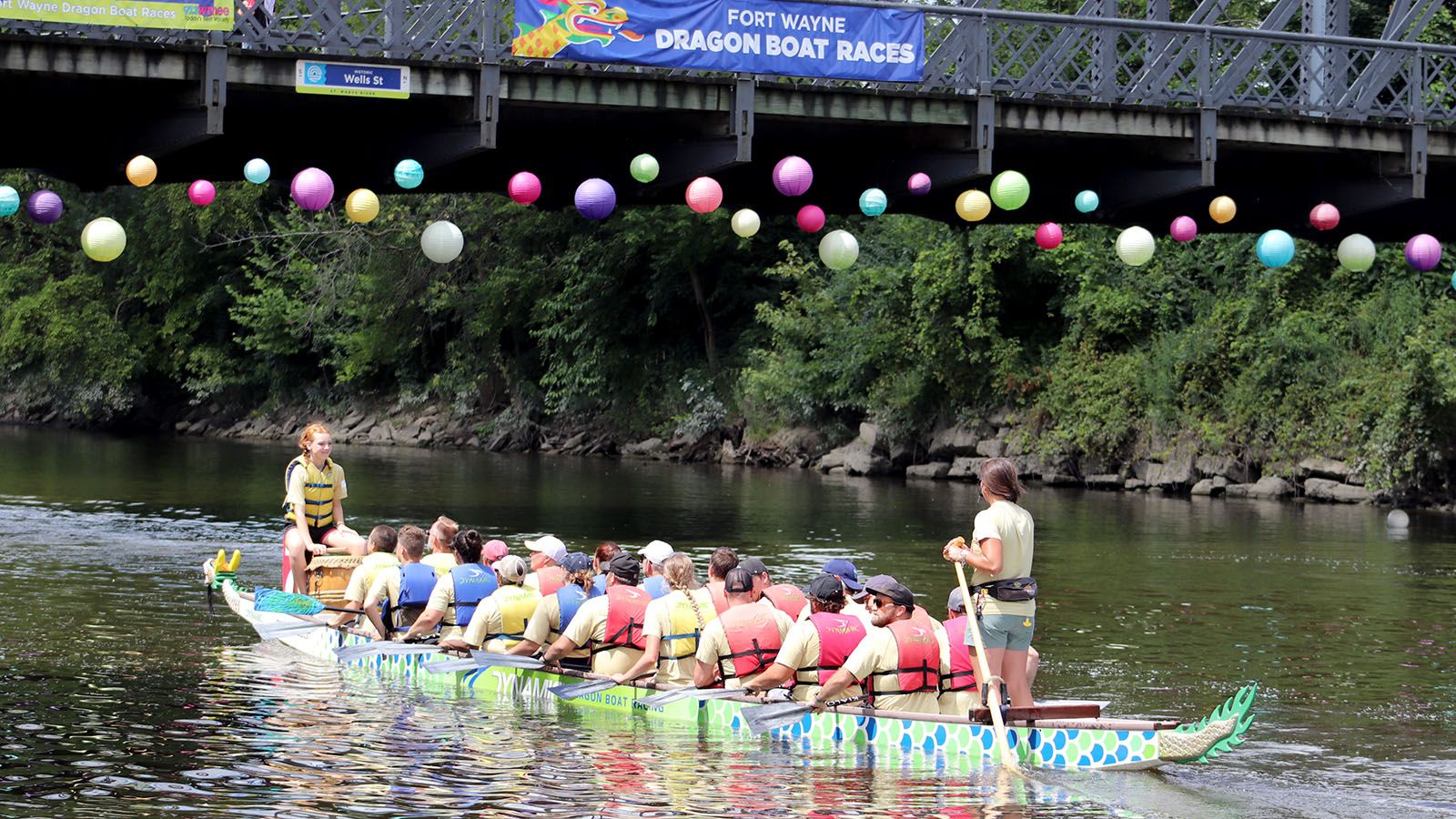 The dragon boat races include 20 paddlers and once drummer to keep the pace.