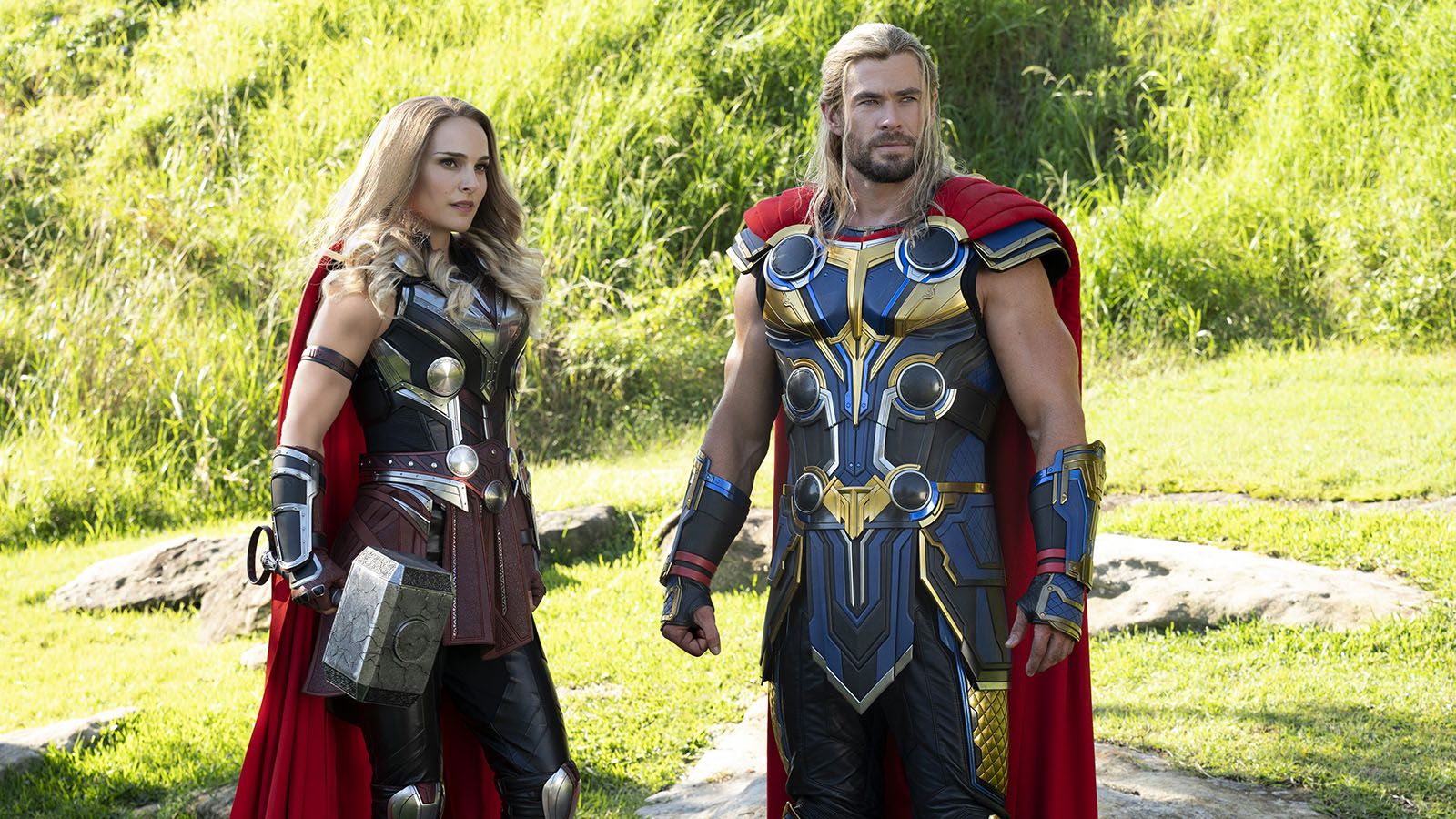 Natalie Portman and Chris Hemsworth star in "Thor: Love and Thunder."