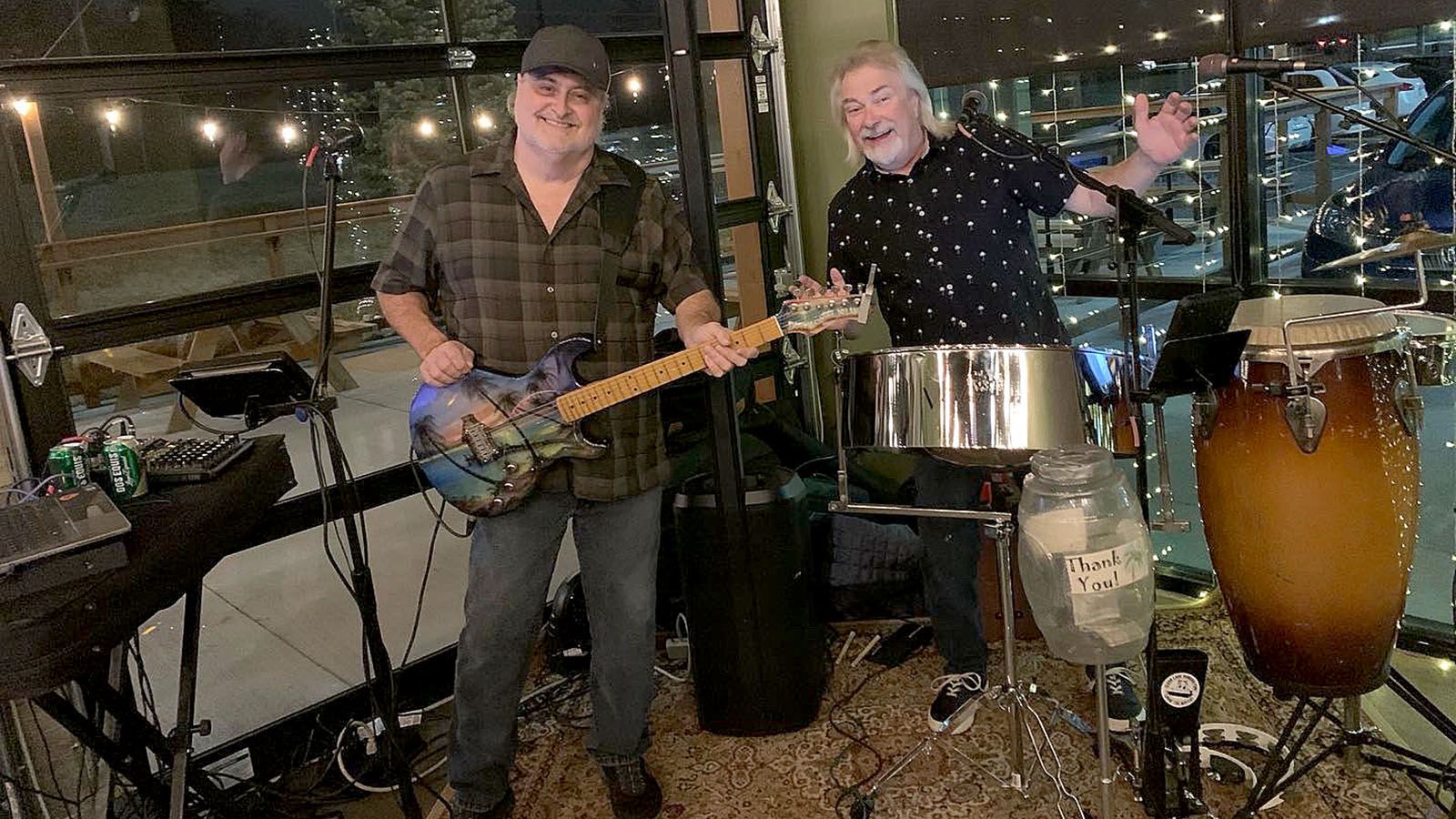 Rod Bowers, left, and Doug Laughlin are all about fun with their band Island Vibe.